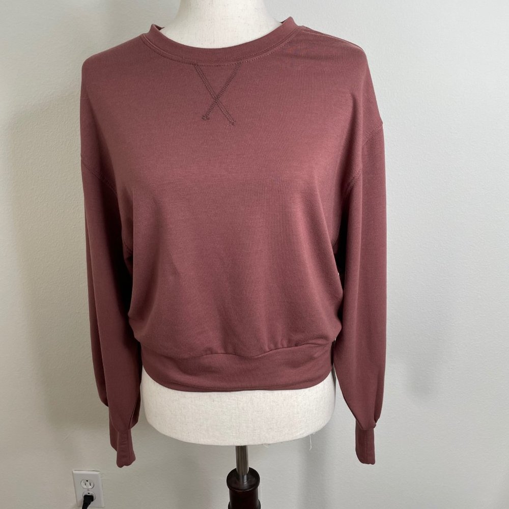 Gentle Fawn Ava Pullover Crop Top Auburn Soft Balloon Sleeve Knit - Picture 6 of 12